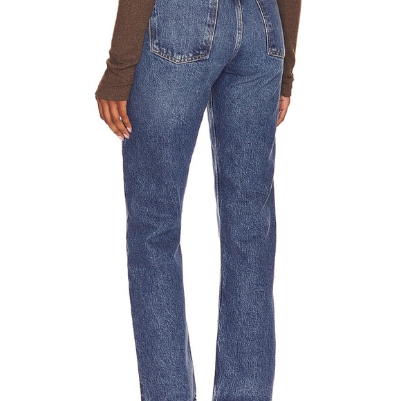 Agolde Classic Blue Straight Leg Jeans - Picture 2 of 5
